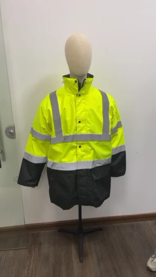 Hi Viz Reflective Jackets High Visibility Waterproof Roadway Safety Clothing 2 in 1 Removable Sleeves Work Wear Jacket