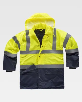 Reflective Safety Clothing Waterproof and Padded Hi Vis Parka in Oxford Fabric