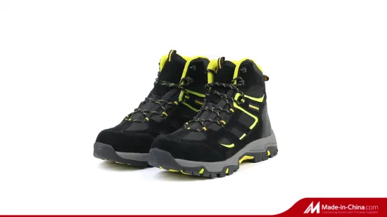 Black Water Proof Genuine Nubuck Leather Lightweight Safety Boot Shoes with Rubber Outsole and Kevlar