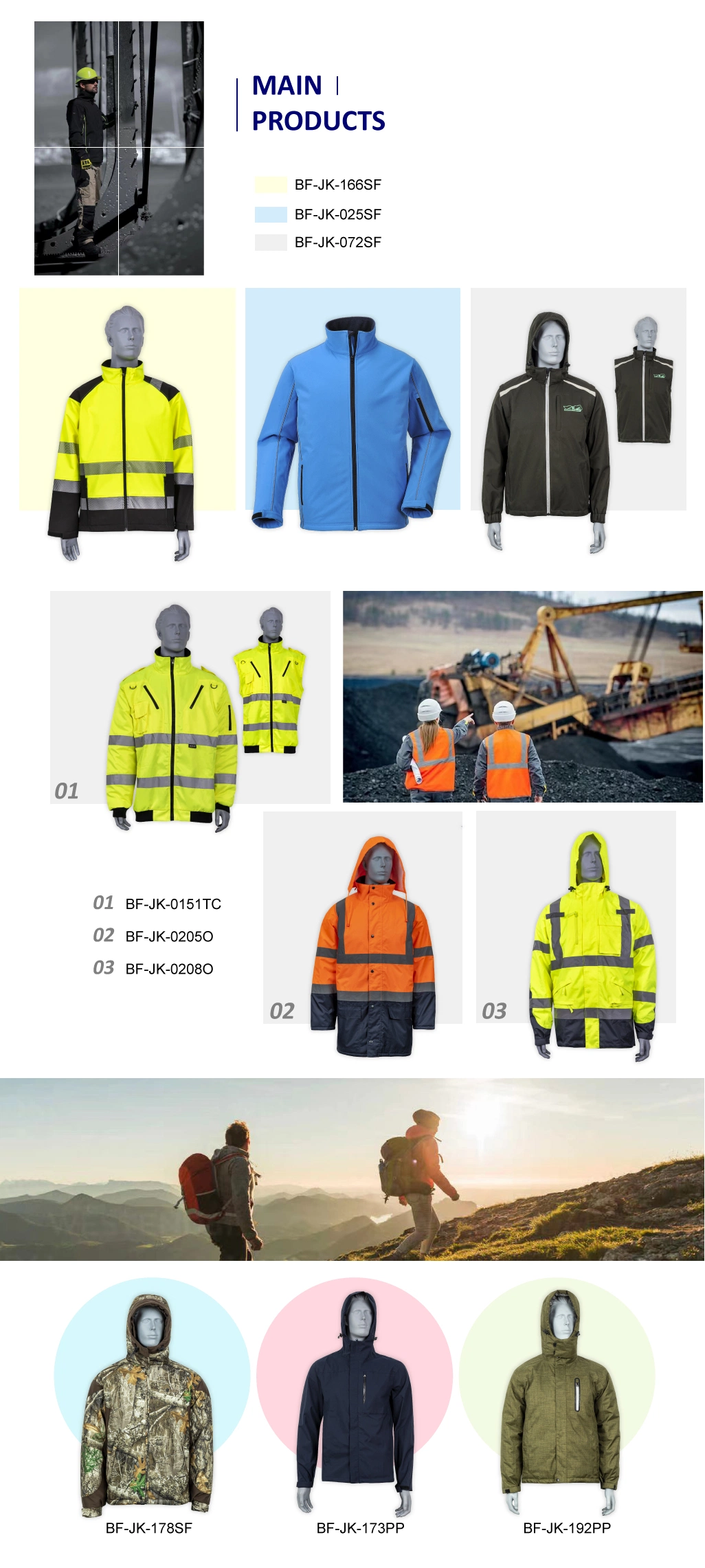 Hi Vis Reflective Safety Clothing Detachable Hood 7 in 1 Heavyweight Parka for Work Uniform