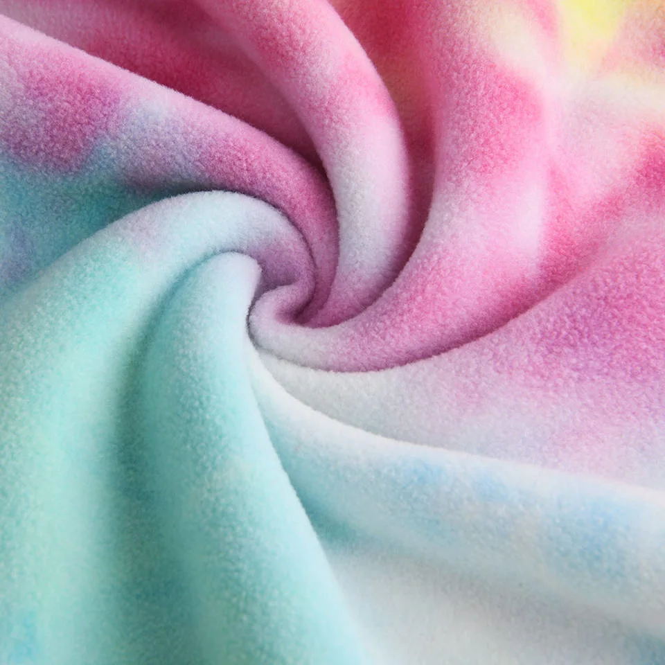 Wholesale Cheap Pink Green Polar Teddy Fleece Fabrics 100% Polyester Micro Hacci Sweater Fleece Fabric