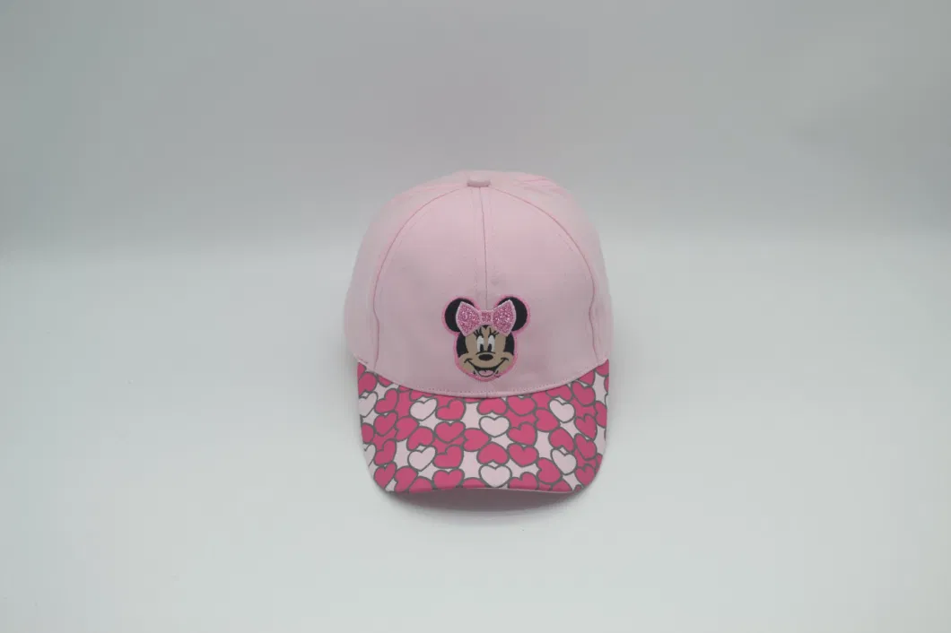 100% Cotton Mickey Style Cute Fashion Pink Baby Hats Mouse Minnie Girls Outdoor Baseball Caps