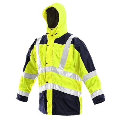 Customized Waterproof Breathable Hi Vis 300d Oxford/PU Jacket High Visibility Reflective Jacket 5 in 1 Work Parka