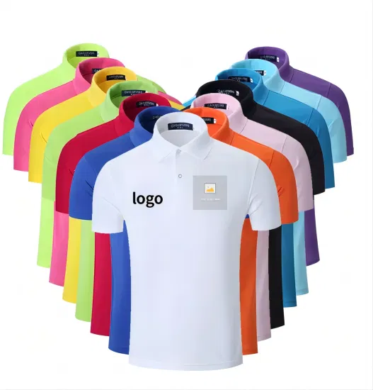 Sales Promotion Custom Logo Solid Color Plain Blank Pique Polyester Embroidery Washed T Shirt Cotton T