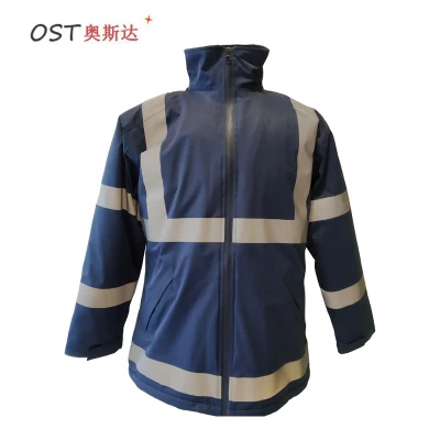 Wholesale Hi Vis Reflective Cotton Workwear Uniform Work Clothes Safety Security Parka