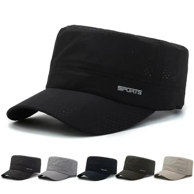 Breathable Sun Shade Sports Style Short Brim Flat Top Cap